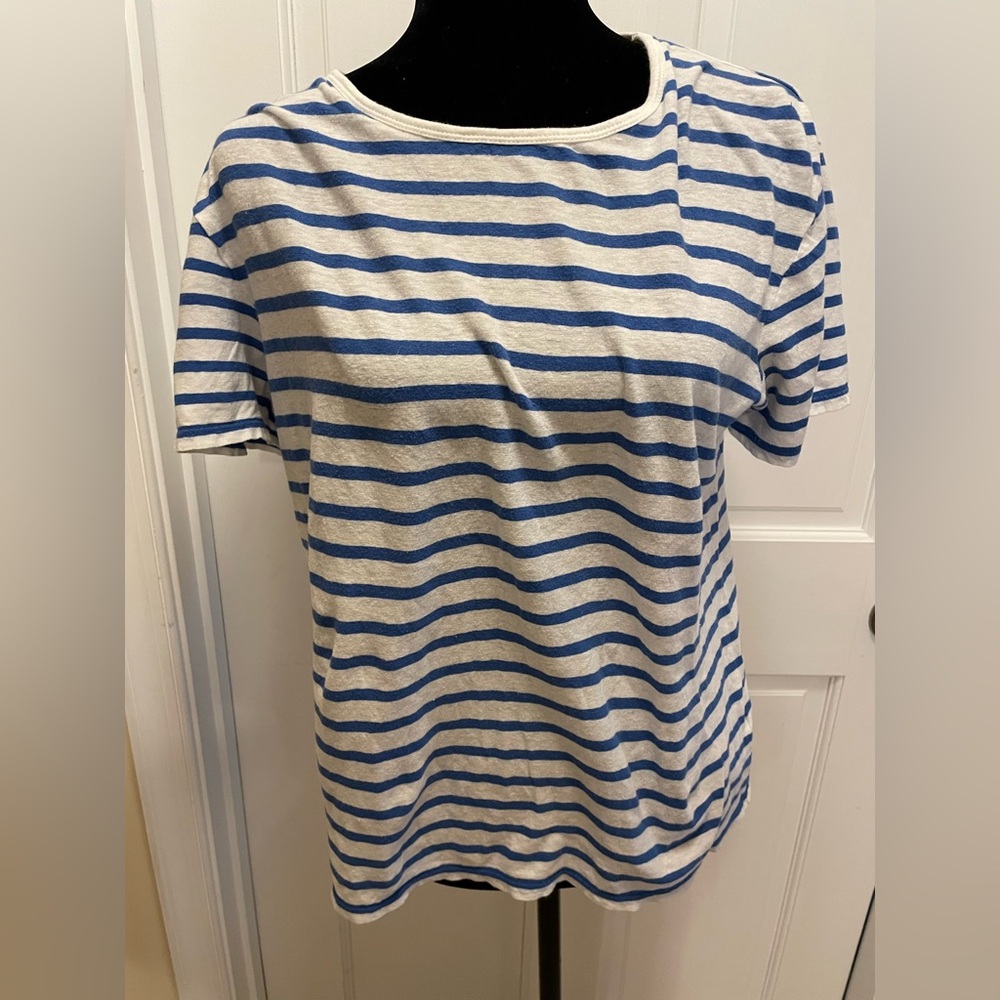 🍋 Alexander Wang striped linen/cotton tee size Large